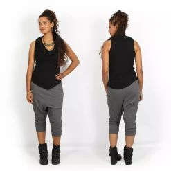 Pantalon Sarouel 3/4 Unisexe "Safar", Gris Chiné -Magasin De Vêtements Pour Femmes pantalon sarouel 3 4 safar gris p image 314507 grande