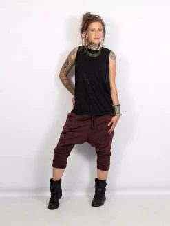 Pantalon Sarouel 3/4 Unisexe "Safar", Bordeaux -Magasin De Vêtements Pour Femmes pantalon sarouel 3 4 unisexe safar bordeaux p image 323697 grande