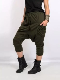 Pantalon Sarouel 3/4 Unisexe "Safar", Vert Kaki