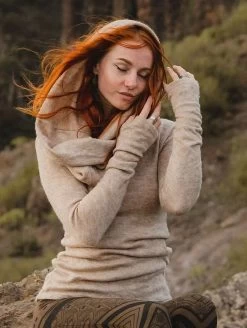 Pull à Gros Col "Mantra", Beige