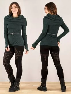 Pull à Gros Col "Mantra", Bleu Pétrole -Magasin De Vêtements Pour Femmes pull a gros col mantra bleu petrole p image 336665 grande