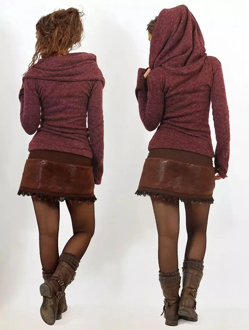 Pull à Gros Col "Mantra", Bordeaux 4 Pull à Gros Col "Mantra", Bordeaux – Image 4