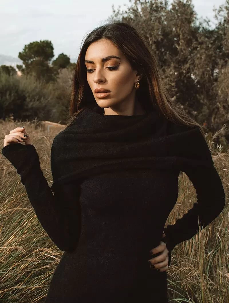 Pull à Gros Col "Mantra", Noir 3 Pull à Gros Col "Mantra", Noir – Image 3