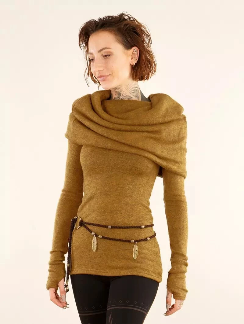 Pull à Gros Col "Mantra", Rouille 2 Pull à Gros Col "Mantra", Rouille – Image 2