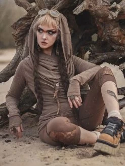 Pull Col Bénitier "Kali", Beige