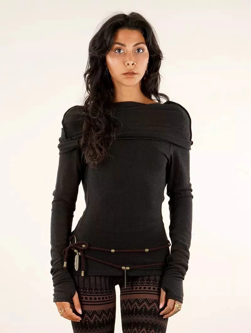 Pull Col Bénitier "Kali", Noir 4 Pull Col Bénitier "Kali", Noir – Image 4