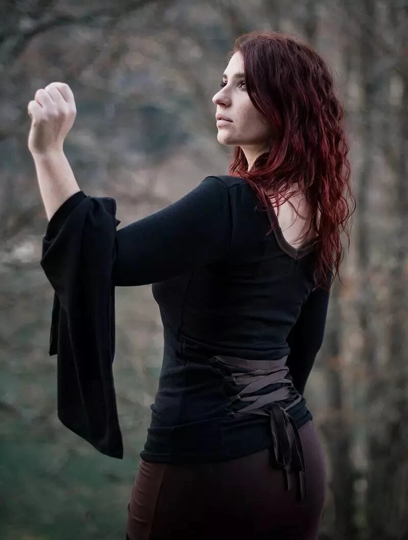 Pull à Manches évasées "Eo-Kimö", Noir Et Marron 2 Pull à Manches évasées "Eo-Kimö", Noir Et Marron – Image 2