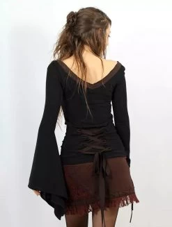 Pull à Manches évasées "Eo-Kimö", Noir Et Marron 8 Pull à Manches évasées "Eo-Kimö", Noir Et Marron -Magasin De Vêtements Pour Femmes pull eo kimo noir et marron p image 330870 grande