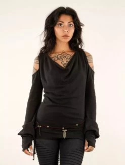 Pull épaules Dénudées "Elixir", Noir