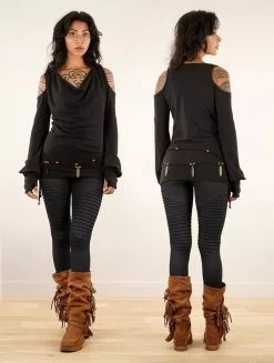 Pull épaules Dénudées "Elixir", Noir -Magasin De Vêtements Pour Femmes pull epaules denudees elixir noir p image 342563 grande