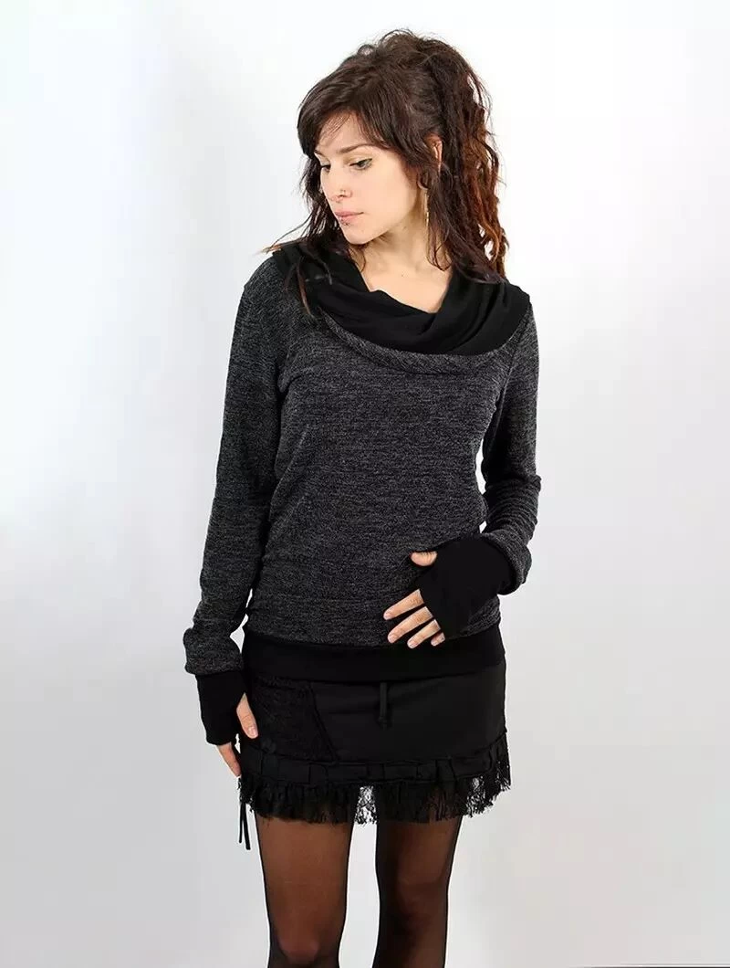 Pull "Janjira", Gris Foncé Noir 4 Pull "Janjira", Gris Foncé Noir – Image 4