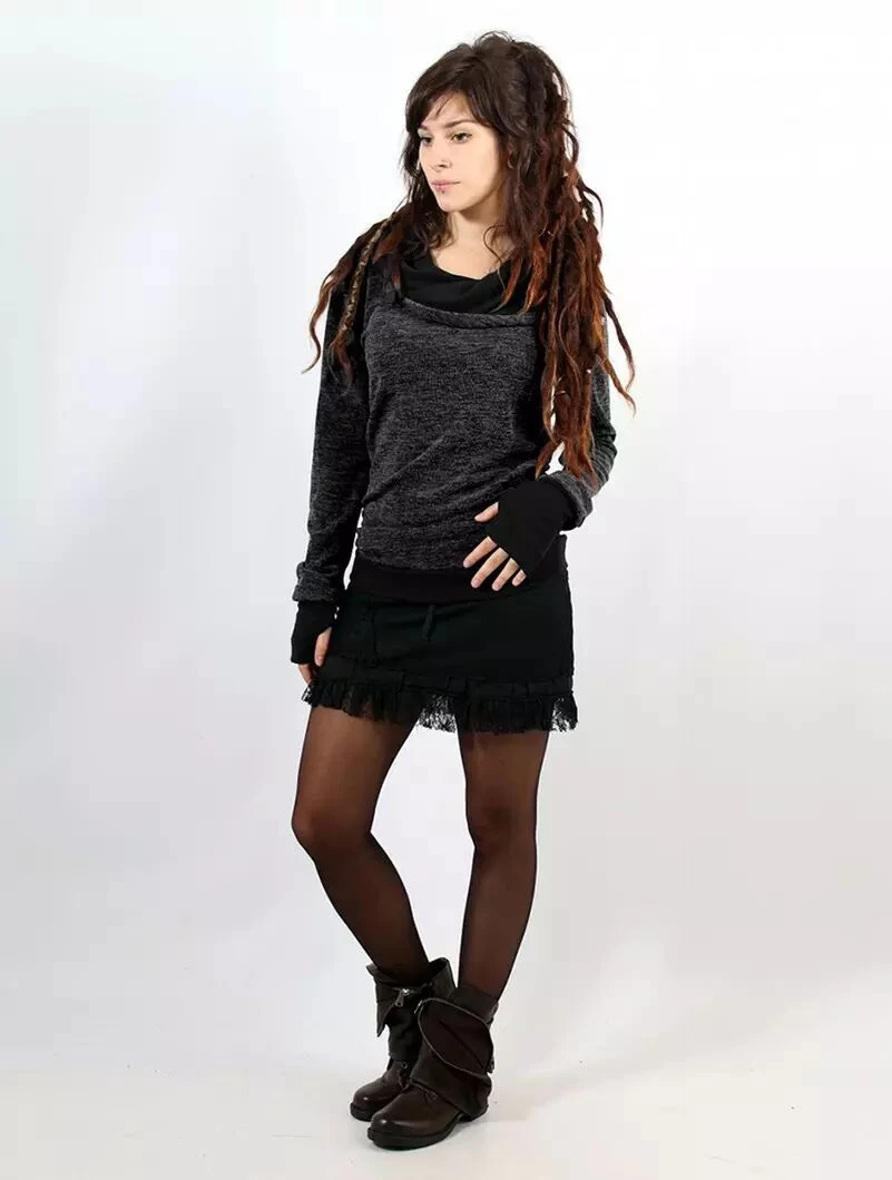 Pull "Janjira", Gris Foncé Noir 5 Pull "Janjira", Gris Foncé Noir – Image 5