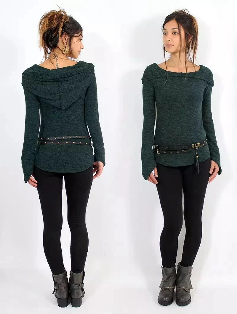 Pull "Karmäa", Bleu Pétrole Chiné 1 Pull "Karmäa", Bleu Pétrole Chiné