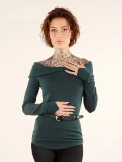 Pull "Karmïk", Bleu Pétrole -Magasin De Vêtements Pour Femmes pull karmik bleu petrole p image 348149 grande