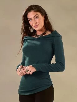 Pull "Karmïk", Bleu Pétrole -Magasin De Vêtements Pour Femmes pull karmik bleu petrole p image 348154 grande