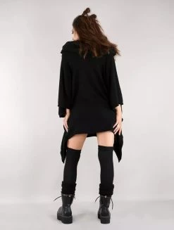 Pull Long à Capuche "Nethmi", Noir 5 Pull Long à Capuche "Nethmi", Noir -Magasin De Vêtements Pour Femmes pull long a capuche nethmi noir p image 328134 grande