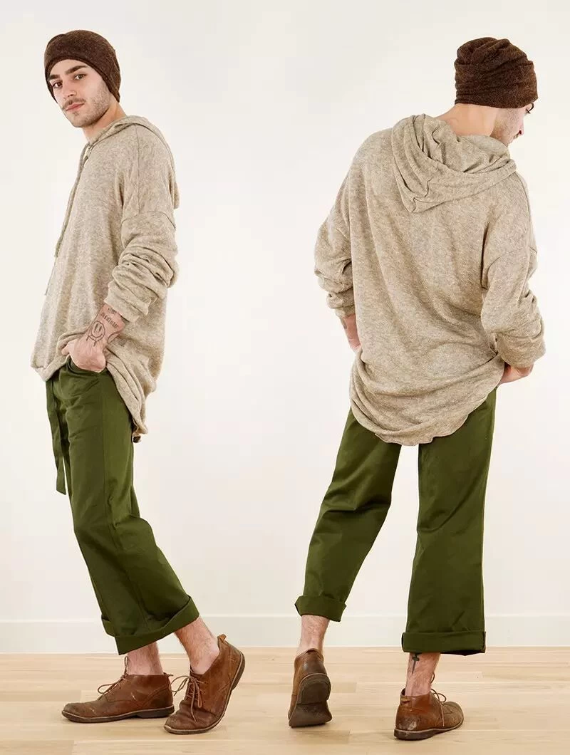 Pull Long Oversize à Capuche "Rashmi", Beige 5 Pull Long Oversize à Capuche "Rashmi", Beige – Image 5