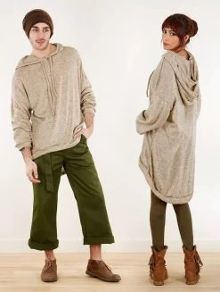 Pull Long Oversize à Capuche "Rashmi", Beige