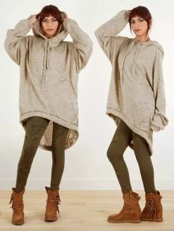 Pull Long Oversize à Capuche "Rashmi", Beige 8 Pull Long Oversize à Capuche "Rashmi", Beige -Magasin De Vêtements Pour Femmes pull long oversize a capuche rashmi beige p image 338844 grande