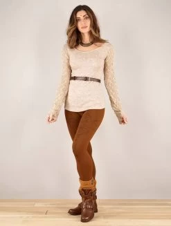 Pull Manches Crochet "Oroshï", Beige -Magasin De Vêtements Pour Femmes pull manches crochet oroshi beige p image 335544 grande