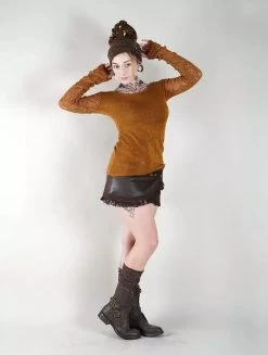 Pull Manches Crochet "Oroshï", Rouille -Magasin De Vêtements Pour Femmes pull manches crochet oroshi rouille p image 323435 grande