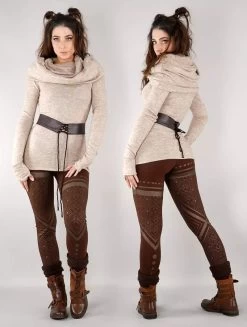 Pull à Gros Col "Mantra", Beige -Magasin De Vêtements Pour Femmes pull mantra beige p image 328415 grande