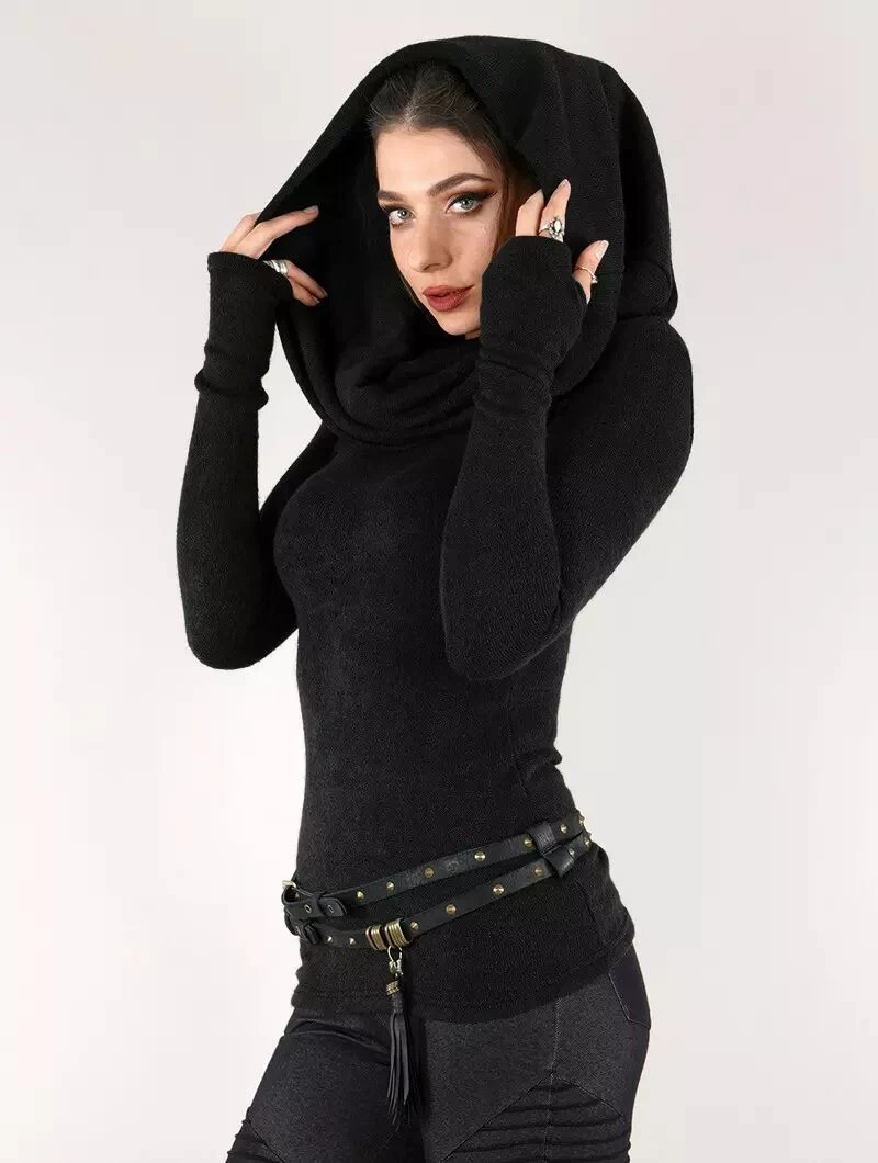 Pull à Gros Col "Mantra", Noir 1 Pull à Gros Col "Mantra", Noir