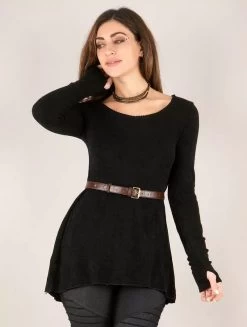 Pull Tunique "Bohemian", Noir