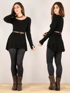 Pull Tunique "Bohemian", Noir -Magasin De Vêtements Pour Femmes pull tunique bohemian noir p image 336607 grande