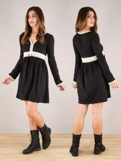 Robe à Manches Longues Et Détails Crochet "Firiel", Noir 5 Robe à Manches Longues Et Détails Crochet "Firiel", Noir -Magasin De Vêtements Pour Femmes robe a manches longues firiel noir p image 335302 grande