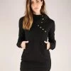 Robe Sweat à Col Capuche "Numendil", Noir