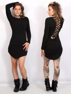 Robe à Manches Longues "Ritaa", Noir -Magasin De Vêtements Pour Femmes robe a manches longues ritaa noir p image 343135 grande