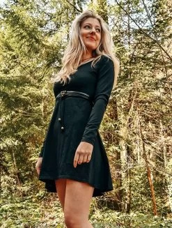 Robe à Manches Longues "Ysïaa", Noir -Magasin De Vêtements Pour Femmes robe a manches longues ysiaa noir p image 348280 grande