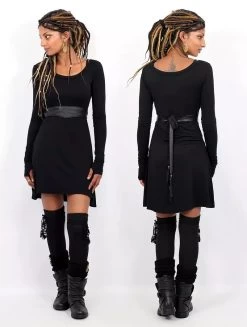 Robe à Manches Longues "Ysïaa", Noir -Magasin De Vêtements Pour Femmes robe a manches longues ysiaa noir p image 348729 grande