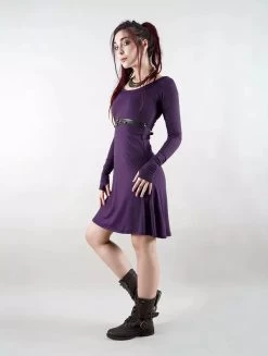 Robe à Manches Longues "Ysïaa", Violet Foncé