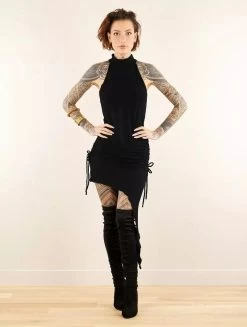 Robe Asymétrique à Col Licou "Yuna", Noir -Magasin De Vêtements Pour Femmes robe asymetrique a col licou yuna noir p image 348051 grande