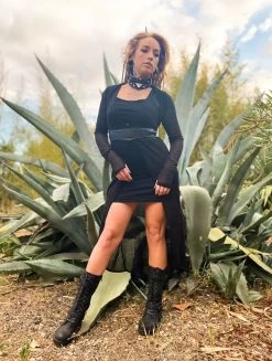 Robe Sans Manches Courte Devant Et Longue Derrière "Marrakech", Noir -Magasin De Vêtements Pour Femmes robe asymetrique marrakech noir p image 322352 grande