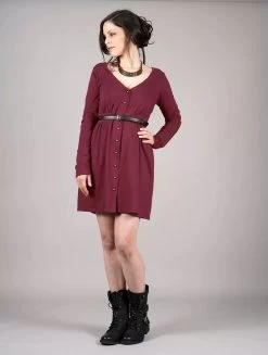 Robe Boutonnée "Heldaria", Bordeaux -Magasin De Vêtements Pour Femmes robe boutonnee heldaria bordeaux p image 337234 grande