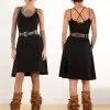 Robe Courte à Bretelles "Alchemyü", Noir