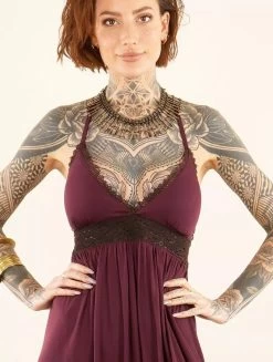 Robe Courte Dos Nu à Bretelles "Nolofinwe", Bordeaux -Magasin De Vêtements Pour Femmes robe courte dos nu a bretelles nolofinwe bordeaux p image 348258 grande