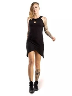 Robe Courte Dos Nu à Col Licou "Zoan", Noir -Magasin De Vêtements Pour Femmes robe courte dos nu a col licou zoan noir p image 329918 grande