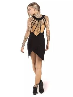 Robe Courte Dos Nu à Col Licou "Zoan", Noir -Magasin De Vêtements Pour Femmes robe courte dos nu a col licou zoan noir p image 329919 grande