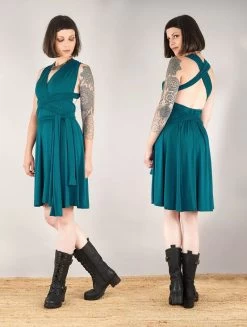 Robe Courte Infinity "Wakiza", Bleu Pétrole