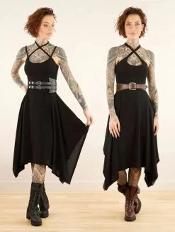 Robe Courte Patineuse "Amethyst", Noir