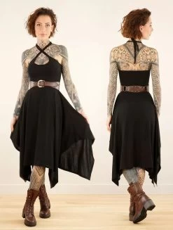 Robe Courte Patineuse "Amethyst", Noir -Magasin De Vêtements Pour Femmes robe courte patineuse amethyst noir p image 348277 grande