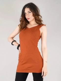 Tunique Sans Manches "Cleopatra", Terre De Sienne