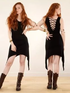 Robe Courte Sans Manches Dos Nu "Dayra", Noir -Magasin De Vêtements Pour Femmes robe courte sans manches dayra noir p image 340064 grande