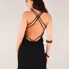 Robe Courte Sans Manches Dos Nu "Emiko", Noir