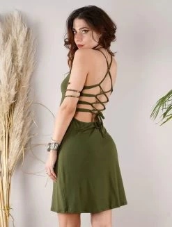 Robe Courte Dos Nu "Sunee", Vert Kaki 9 Robe Courte Dos Nu "Sunee", Vert Kaki -Magasin De Vêtements Pour Femmes robe courte sunee vert kaki p image 328434 grande