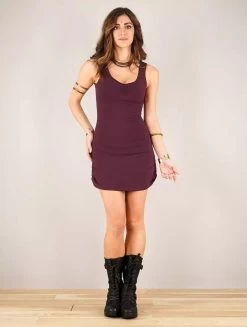 Robe Sans Manches Avec Dos Ouvert "Diamond", Prune -Magasin De Vêtements Pour Femmes robe diamond bordeaux p image 335806 grande